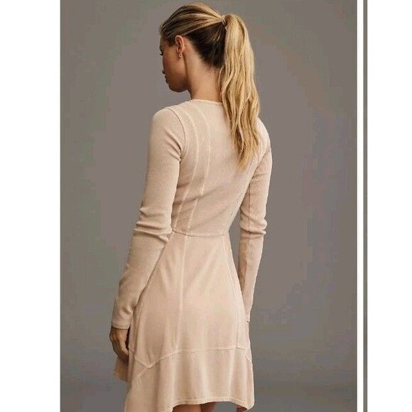 Daily Practice Anthropologie Sz XXS Play it Cool Sporty Tan Sporty Ribbed Dress - Picture 2 of 6